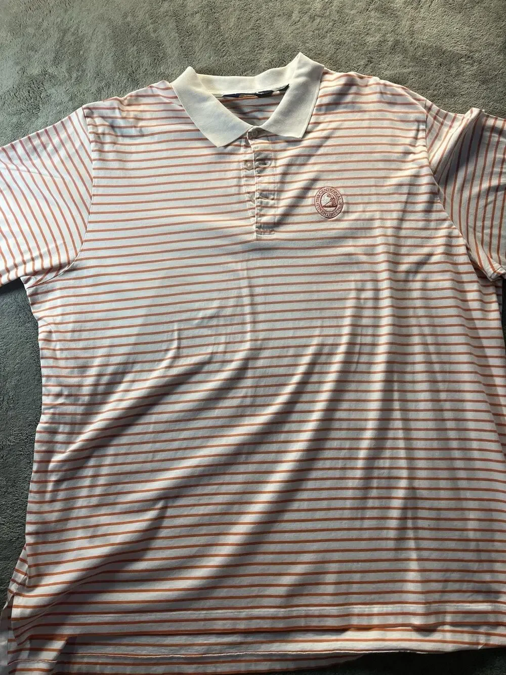Polo Golf Ralph Lauren XXL Pima Cotton Orange Stripe Centennial Club Polo